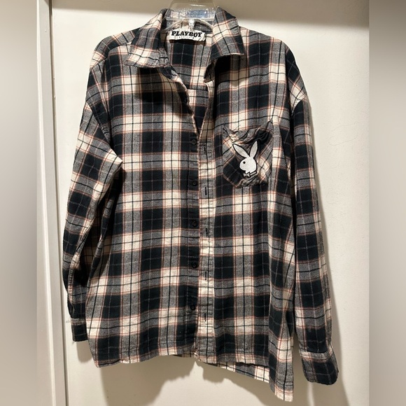 PAC Sun/PLAYBOY Checkered Shirt in Black and Brown Size Medium - Picture 1 of 5